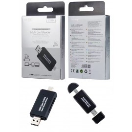 Lector de tarjeta multiples con conector de Micro USB y Type C, USB 3.0