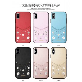 Funda cuero con diamante y ranura para tarjeta SM M20