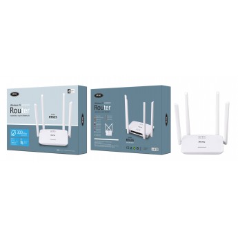 Router de Wifi inalambrico con 4 antenas, 4 Puertos LAN y 1 Puerto WAN, 300 Mbps