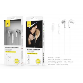 Auriculares con Micrófono, Boton Multifuncion y Control de Volumen Para iPhone 7/8/x, 1.2M
