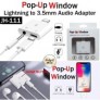 POP UP WINDOW LINGHTNING TO 3.5MM AUDIO ADAPTER