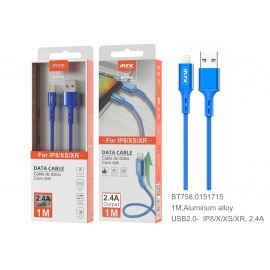 Cable de Datos Aluminio Flat para IP 5/6/7/8X , 2A 1M