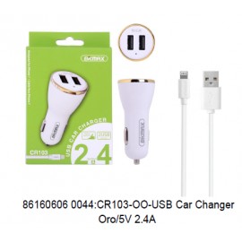 USB Car Changer con cable iPhone 5V 2.4A