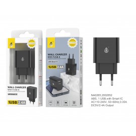 Cargador de Pared Lora sin Cable, con Chip de Reconocimiento Inteligente, 1 USB, 5V, 2.4A