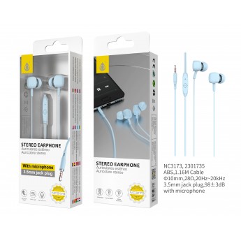 Auriculares con Micrófono de alta calidad Namdi,Boton Multifuncion y Control Volumen, Longitud 1.16M