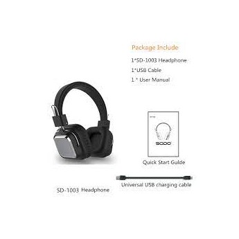 Casco SODO inalámbricos, audífonos estéreo con cable, Bluetooth 5,0, plegables, TF/FM