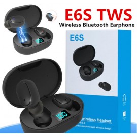 Earpods E6S, BT 5.1, con caja de bateria, bajo ruido, estereo