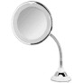 Espejo de aumento x10, con luz LED, con ventosa para baño