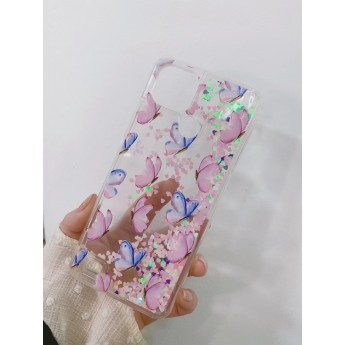 Funda purpurina con líquido 流沙 Oppo A9 2020