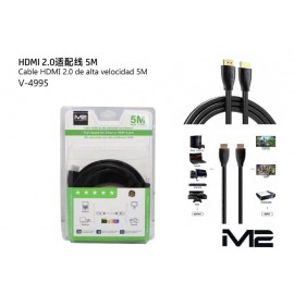 Cable HDMI 2.0 DE alta velocidad 5M, ethernet, 3D, video 4K, ARC