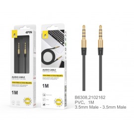 Cable de audio M/M 3.5mm , 4Pin Soporta al uso de Microfono, 1M