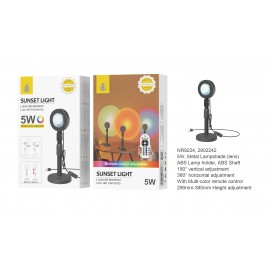 Luces de Atardecer, Metal, Multicolor con control remoto,Giratorio 360a, 9cm ajustable, 5W