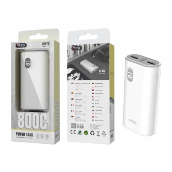 PowerBank Elara 8000 mAh 2 USB , 2 entrada(Type C + Micro USB), Bateria Energia