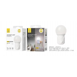 Luz nocturna LED con boton de encendido 0.78W