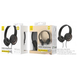 Auriculares Cascos Pring con Cable 1,2M y Microfono, 3.5mm Jack Plug