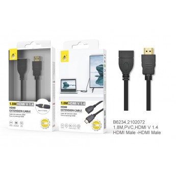 Cable de extensión HDMI V1.4, 1080P, M a F, Longitud 1.8M