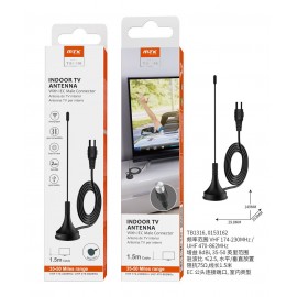 Indoor TV Antena, cable 1.5M, 4K, aumenta hasta 2DBI, 35-50 MILES RANGE