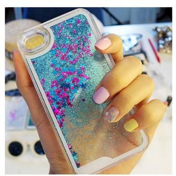 Funda con dibujo lleva liquido y purpulina para iPhone 6G