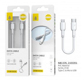 Mini Cable de Datos para Type-C a Micro USB, 5V/3A Longitud 0.17CM