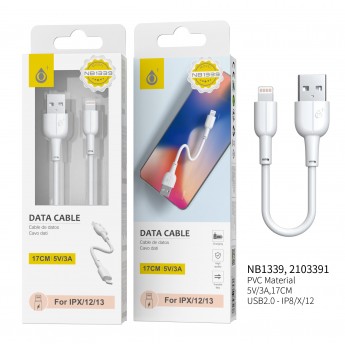 Mini Cable de Datos para IP 5 -13 , 5/3A con Longitud 0.17CM