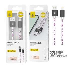 Cable de Datos Rainbow Para Iphone X/11/12/13, 2.4A/1M