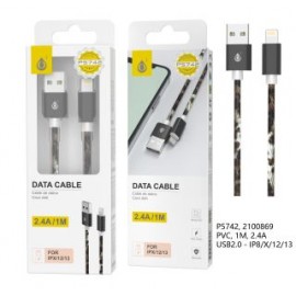Cable de Datos Rainbow Para Iphone X/11/12/13, 2.4A/1M
