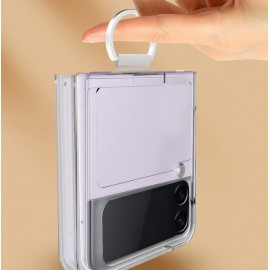Funda transparente rígida con anillo y tarjeta universal para colgante SM Z Flip 4