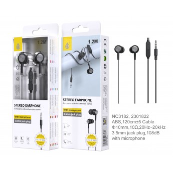 Auriculares con Micrófono July, Con Boton Multifuncion y Control de Volumen, Longitud 1.2M