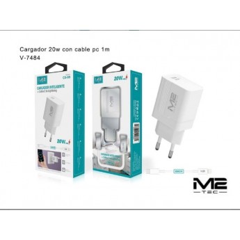 Cargador 20W PD con entrada Type-C con cable iPhone