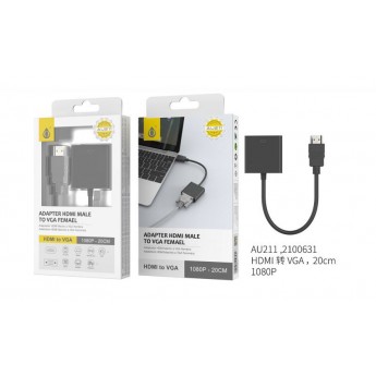 Adaptador HDMI a VGA 20CM, 1080P