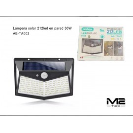 Lámpara solar 212 luces led en pared, 30W