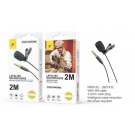 Microfono con pinza, cable jack 3.5mm, cable 2M