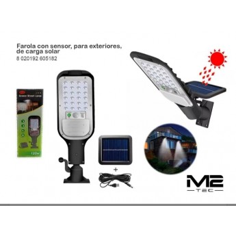 Farola solar con sensor para exterior