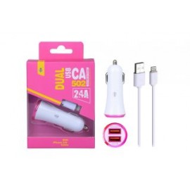 Cargador Mechero Flaca para Iphone 5/6/7 con 2USB