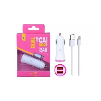 Cargador Mechero Flaca para Iphone 5/6/7 con 2USB