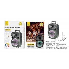 Altavoz TWS Bluetooth 5.0 Con luz LED, Soporta Entrada de Microfono/USB/TF/FM