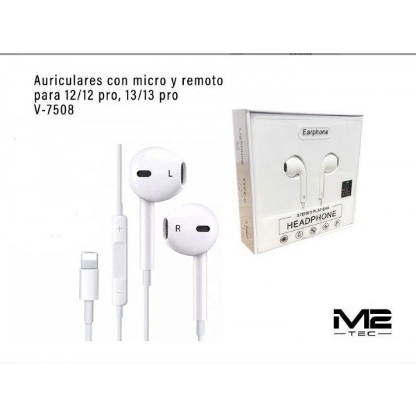Auriculares con micro y remoto para iPhone 12/12 pro, iphone 13