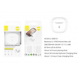 auriculares Bluetooth TWS con mando libre, Bateria (25mAh*2)Con Estuche Recargable 230mAh