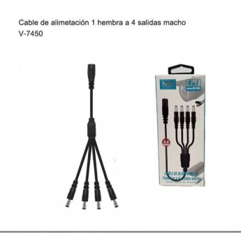 Cable de alimentación 1 hembra a 4 salidas macho