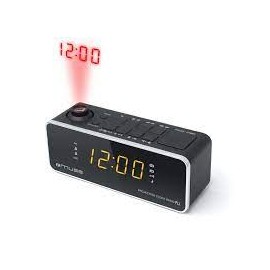 Muse M-188 P Negro- Radio Despertador con proyector de Hora, 18W x 6.8H