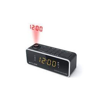 Muse M-188 P Negro- Radio Despertador con proyector de Hora, 18W x 6.8H