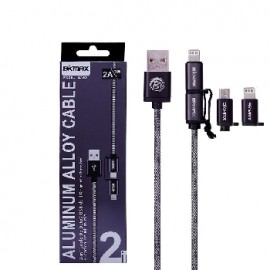 Cable aluminio Alloy 2 IN1, 2A 1M Smart/iPhone