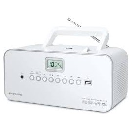 MUSE M28RDW, Radio con reproductor de CD / CD-R / CD-RW / MP3, Sintonizador FM / MW PLL con 20 + 10 estaciones preestablecidas