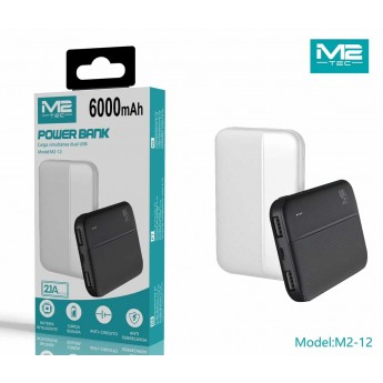 Power bank 6000mAh, carga simultanea dual USB, 2.1A, anticircuito