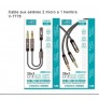 Cable Aux estéreo 2 micro a 1 hembra