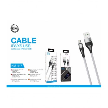 CABLE ALUMINIO IPHONE 3A, 3M, 5V/2.0A