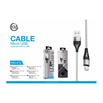 CABLE ALUMINIO Smartphone 3A, 3M, 5V/2.0A