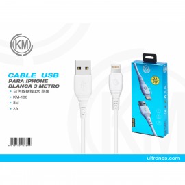 CABLE DE DATO 3M, 2A PARA IPHONE