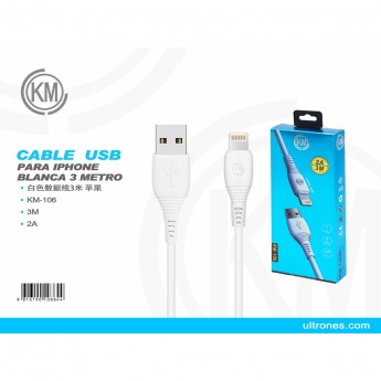 CABLE DE DATO 3M, 2A PARA IPHONE