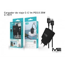 Cargador con cable Type-C a Type-C, 1M, PD 3.0, 25W,